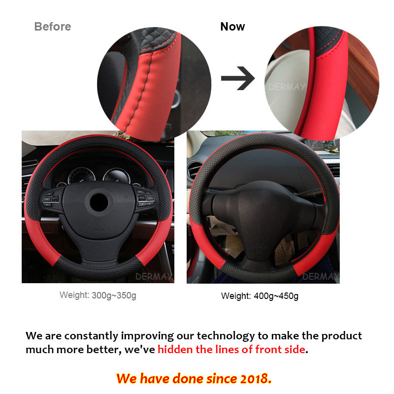 Universal Faux Leather Steering Wheel Cover