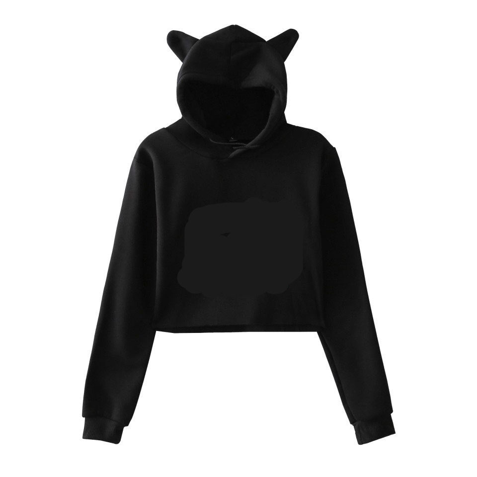 Women's Cropped Cat Hoodie