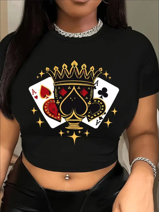 Women's Poker Crop Top