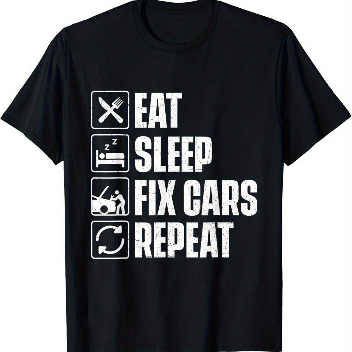 Men's Eat, Sleep, Fix Cars, Repeat T-Shirt