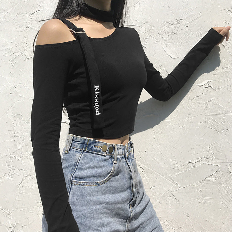 Asymmetrical Off-Shoulder Crop Top