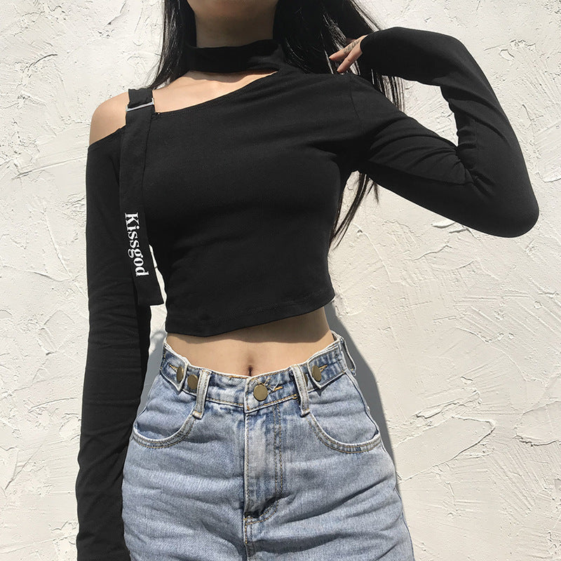 Asymmetrical Off-Shoulder Crop Top