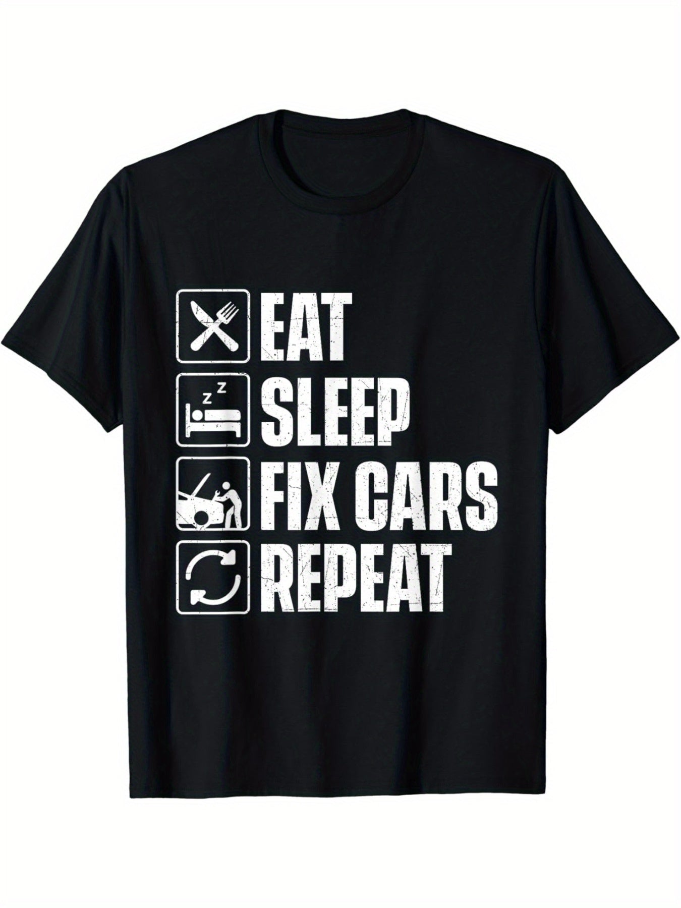 Men's Eat, Sleep, Fix Cars, Repeat T-Shirt